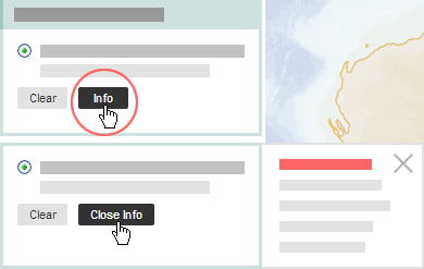 Example of Info button for map layers in left-hand menu