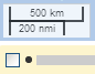 Example of dynamic scale displayed on the map.