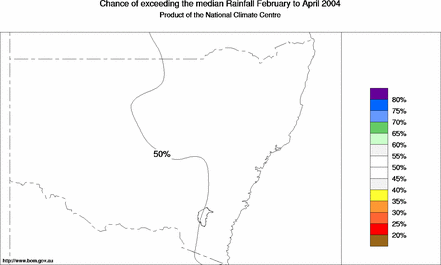 probability of exceeding median rainfall - click on the map for a larger version of the map