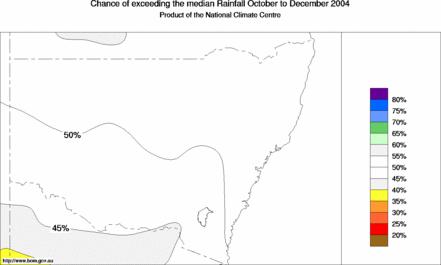 probability of exceeding median rainfall - click on the map for a larger version of the map