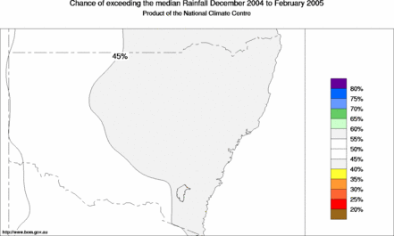 probability of exceeding median rainfall - click on the map for a larger version of the map