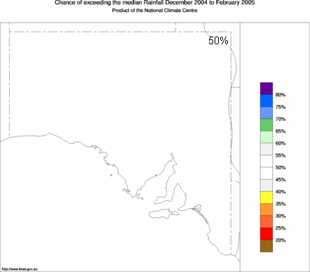 probability of exceeding median rainfall - click on the map for a larger version of the map