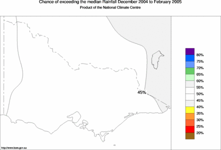 probability of exceeding median rainfall - click on the map for a larger version of the map