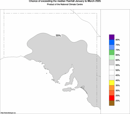 probability of exceeding median rainfall - click on the map for a larger version of the map