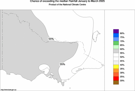 probability of exceeding median rainfall - click on the map for a larger version of the map