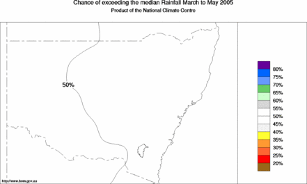 probability of exceeding median rainfall - click on the map for a larger version of the map