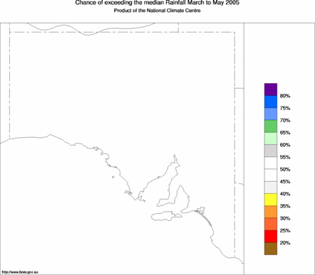probability of exceeding median rainfall - click on the map for a larger version of the map