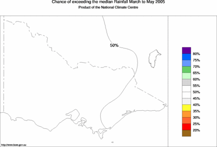 probability of exceeding median rainfall - click on the map for a larger version of the map