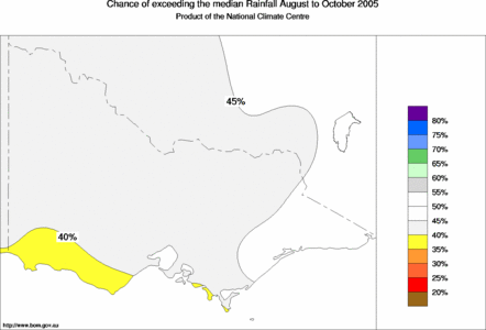 probability of exceeding median rainfall - click on the map for a larger version of the map