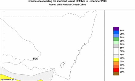 probability of exceeding median rainfall - click on the map for a larger version of the map