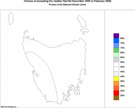 probability of exceeding median rainfall - click on the map for a larger version of the map