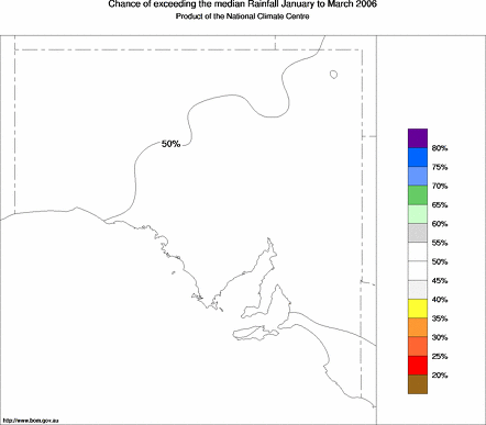 probability of exceeding median rainfall - click on the map for a larger version of the map