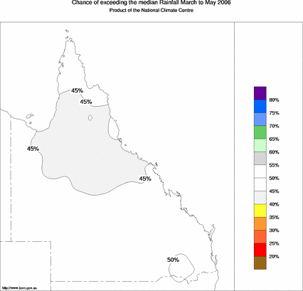probability of exceeding median rainfall - click on the map for a larger version of the map