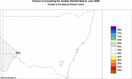 probability of exceeding median rainfall - click on the map for a larger version of the map