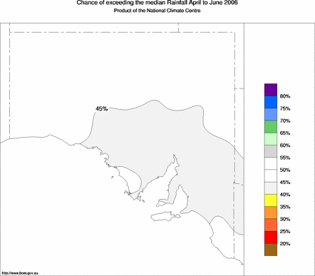 probability of exceeding median rainfall - click on the map for a larger version of the map