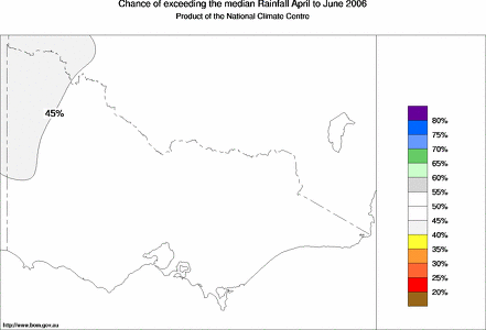 probability of exceeding median rainfall - click on the map for a larger version of the map