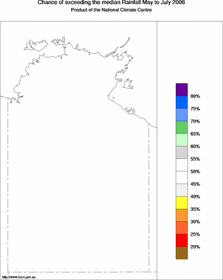 probability of exceeding median rainfall - click on the map for a larger version of the map
