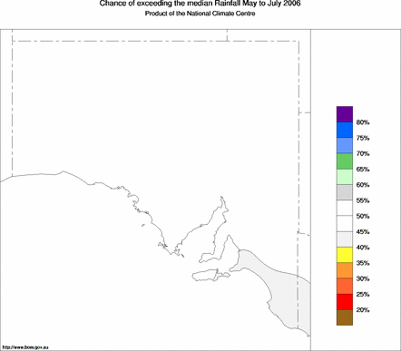 probability of exceeding median rainfall - click on the map for a larger version of the map