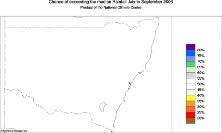 probability of exceeding median rainfall - click on the map for a larger version of the map