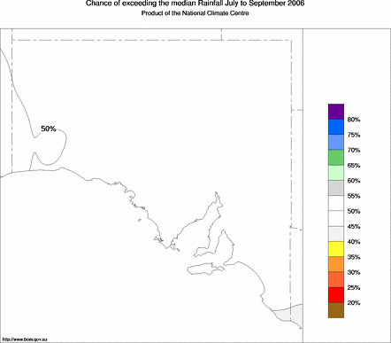 probability of exceeding median rainfall - click on the map for a larger version of the map