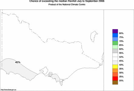 probability of exceeding median rainfall - click on the map for a larger version of the map