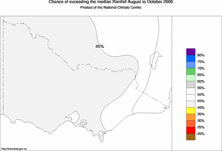 probability of exceeding median rainfall - click on the map for a larger version of the map