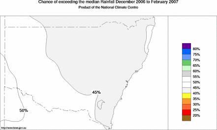 probability of exceeding median rainfall - click on the map for a larger version of the map