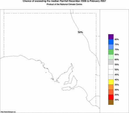 probability of exceeding median rainfall - click on the map for a larger version of the map