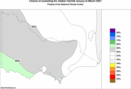 probability of exceeding median rainfall - click on the map for a larger version of the map