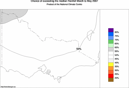 probability of exceeding median rainfall - click on the map for a larger version of the map