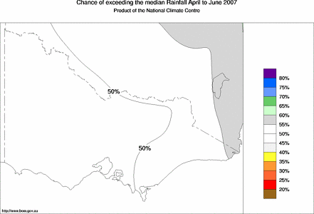 probability of exceeding median rainfall - click on the map for a larger version of the map