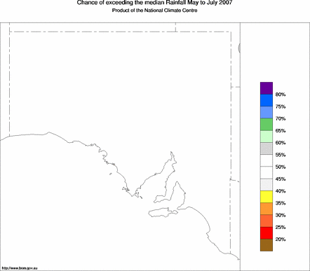 probability of exceeding median rainfall - click on the map for a larger version of the map