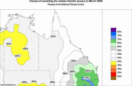 probability of exceeding median rainfall - click on the map for a larger version of the map
