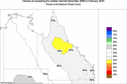 probability of exceeding median rainfall - click on the map for a larger version of the map