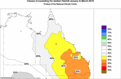 probability of exceeding median rainfall - click on the map for a larger version of the map
