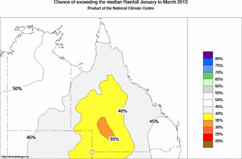 probability of exceeding median rainfall - click on the map for a larger version of the map