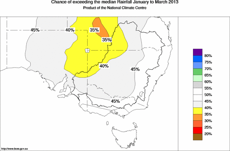 probability of exceeding median rainfall - click on the map for a larger version of the map