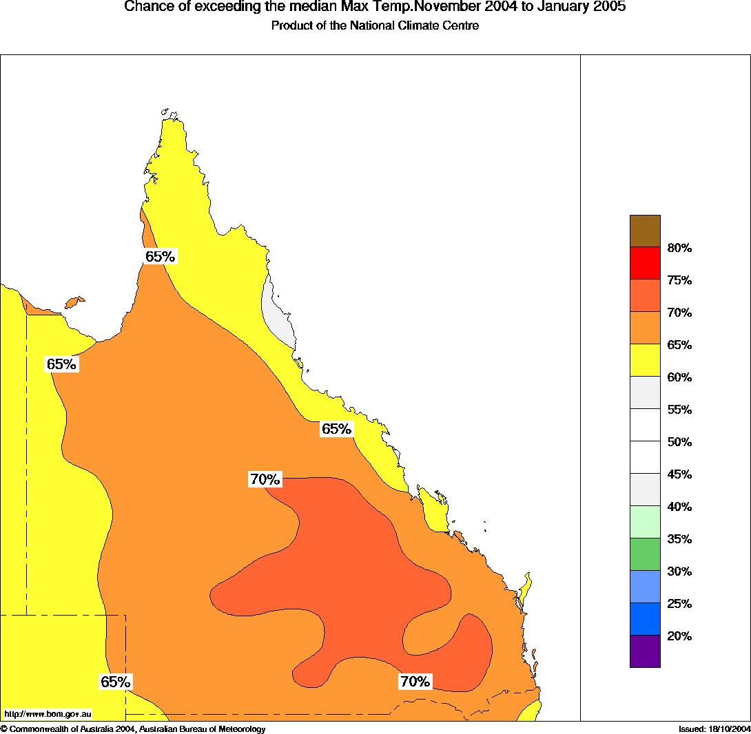 Above average temperatures favoured in Queensland