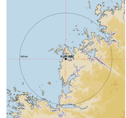 Topographic map showing site location