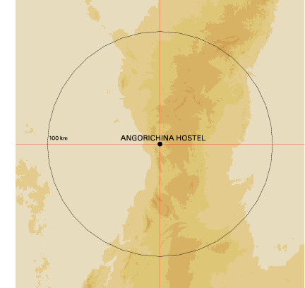 Topographic map showing site location