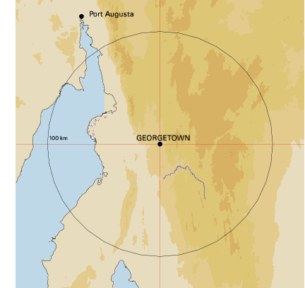 Topographic map showing site location