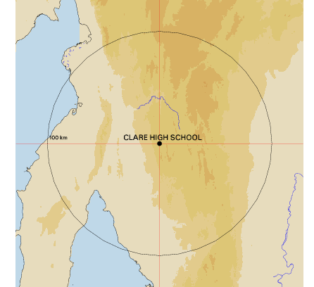 Topographic map showing site location