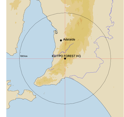 Topographic map showing site location