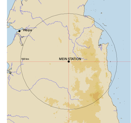 Topographic map showing site location