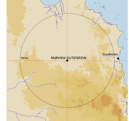 Topographic map showing site location