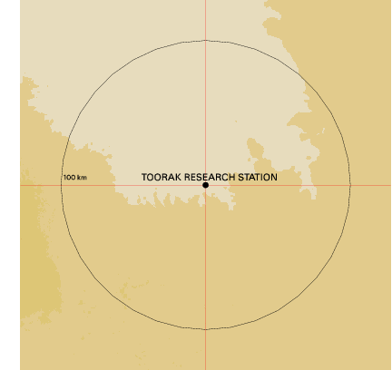 Topographic map showing site location