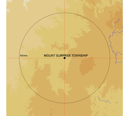 Topographic map showing site location