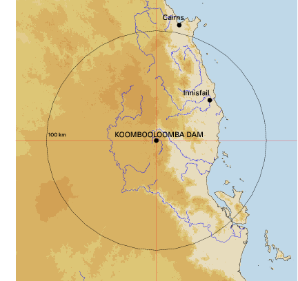Topographic map showing site location