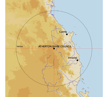 Topographic map showing site location