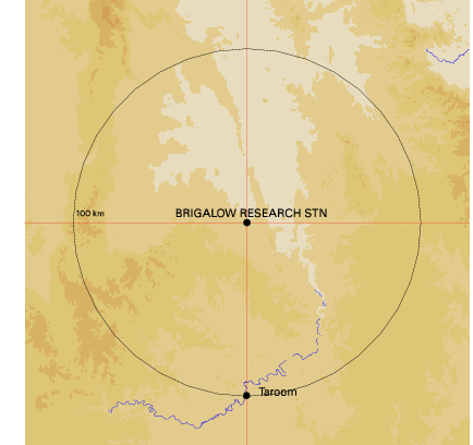 Topographic map showing site location
